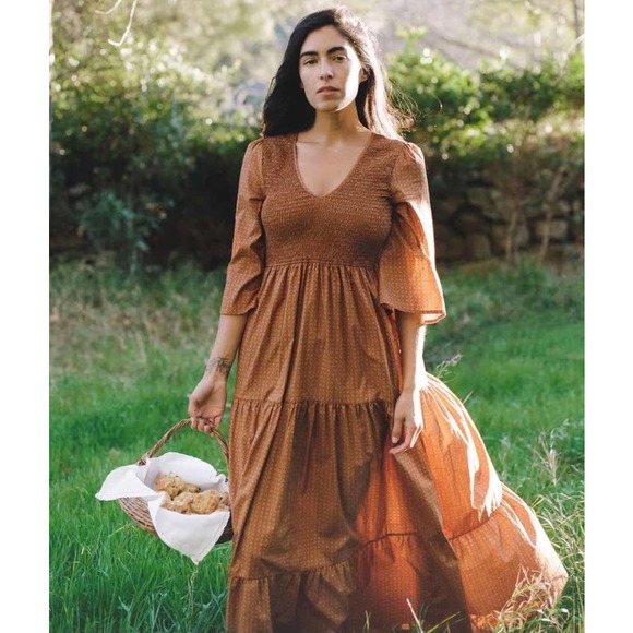 Christy Dawn the Basil Dress in Maple Daisy Dot Size Medium. - Picture 1 of 12
